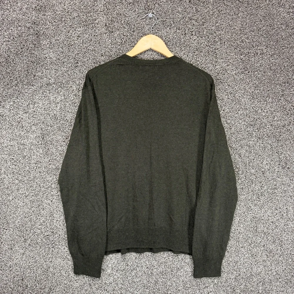 Banana Republic Sweater Mens XL Green Silk Cashmere Crewneck Pullover Old Money